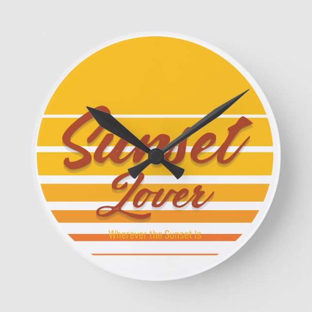 "Sunset Lover"  Round Clock (Front)