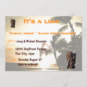 Sunset Luau Party Invitation
