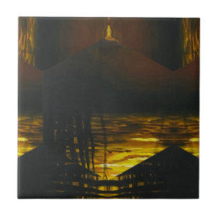 Sunset Magic Abstract Tile