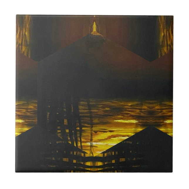 Sunset Magic Abstract Tile (Front)