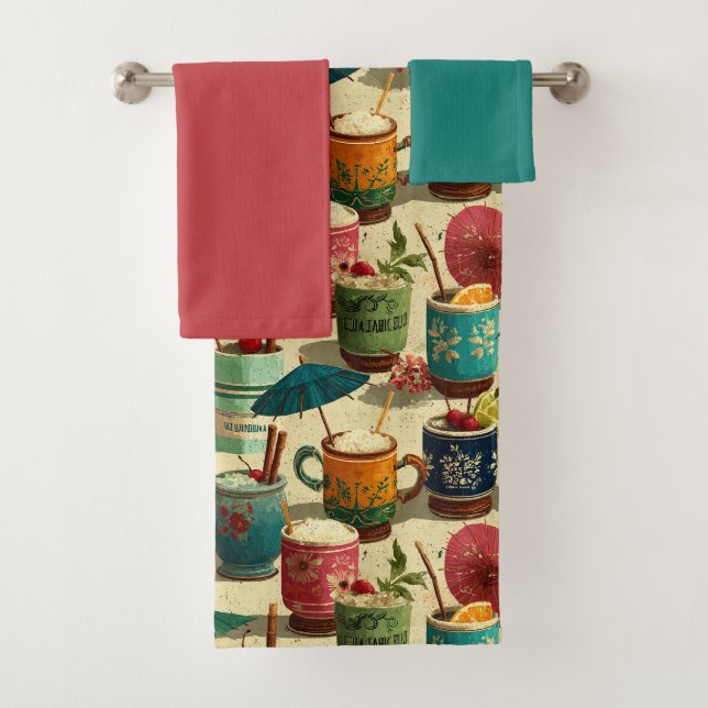Sunset Mai Tais Bath Towel Set (Insitu)