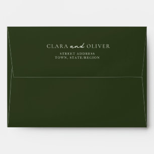 Sunset Malibu Palm Coast Deep Green Return Address Envelope
