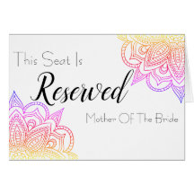 Sunset Mandala Reserved Seat Wedding Sign