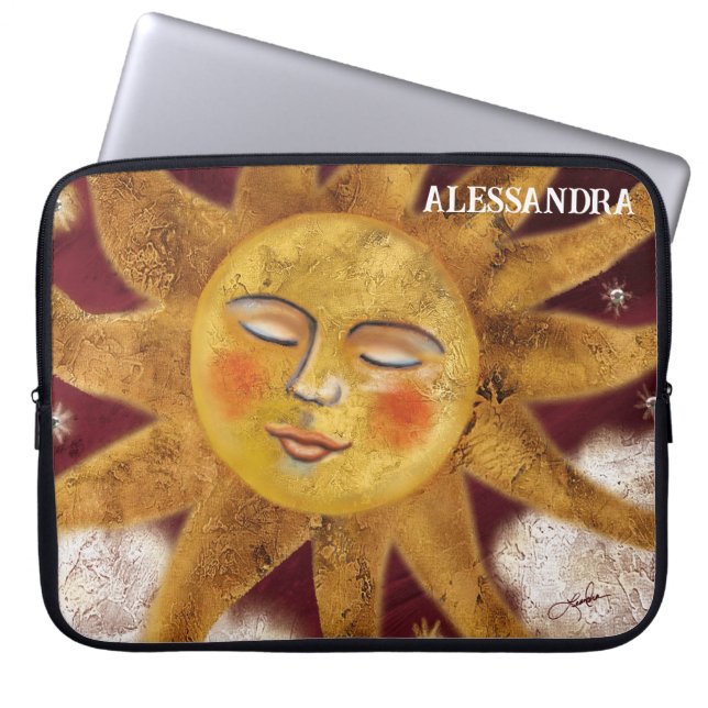 Sunset Maroon Laptop Sleeve - Personalised Design (Front)
