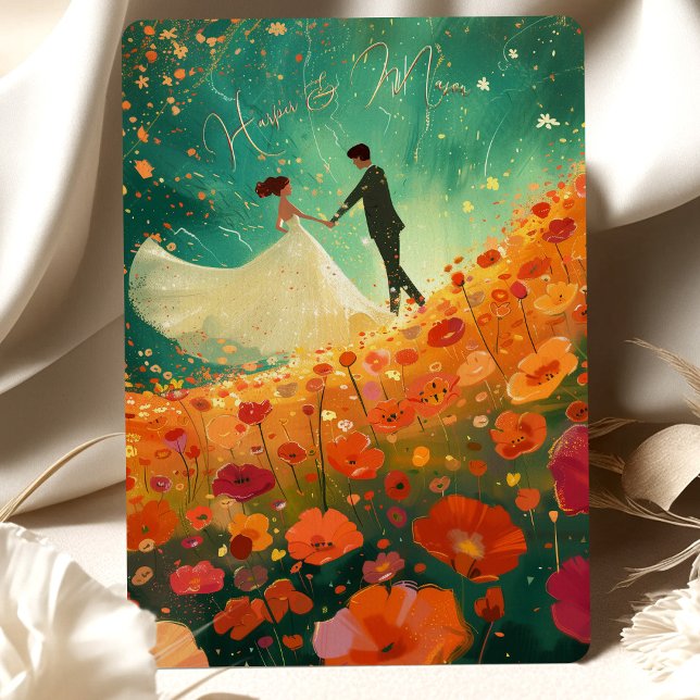 Sunset Meadow Dance Wedding Invitation (Creator Uploaded)