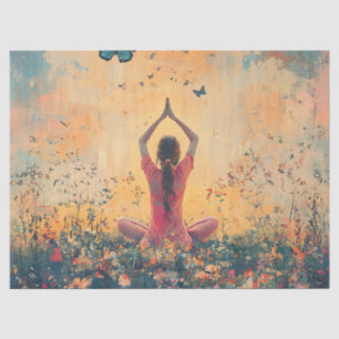 Sunset Meadow Meditation with Butterflies (1) Tissue Paper