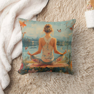 Sunset Meadow Meditation with Butterflies (2) Cushion