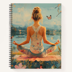Sunset Meadow Meditation with Butterflies (2) Notebook