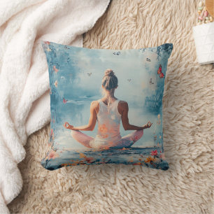 Sunset Meadow Meditation with Butterflies (3) Cushion