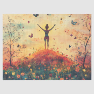 Sunset Meadow Meditation with Butterflies (4) Tissue Paper