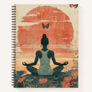 Sunset Meadow Meditation with Butterflies (5) Notebook