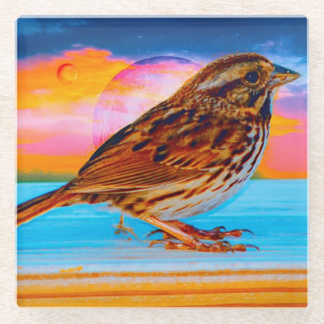 Sunset Melody Glass Coaster (Front)