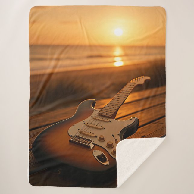 Sunset Melody Sherpa Blanket (Front)