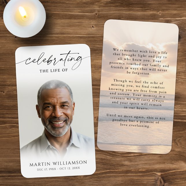 Sunset Memorial Celebrating the Life Prayer Card (Creator Uploaded)