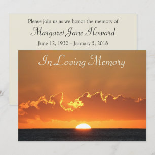 Sunset Memorial Service Funeral Announcement