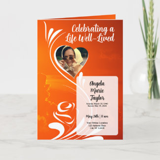 Sunset Memorial Tribute Photo Collage Program Invitation
