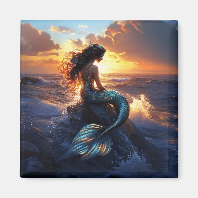 Sunset Mermaid Magnet (Front)