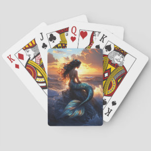 Sunset Mermaid Playing Cards