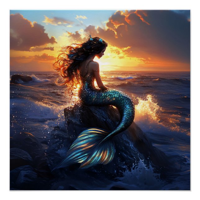 Sunset Mermaid Poster (Front)