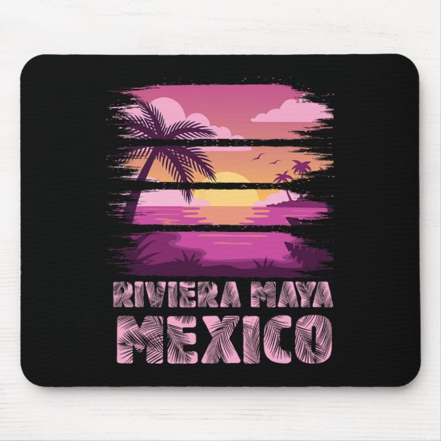 Sunset Mexico Riviera Maya Summer Vacation Beach S Mouse Mat (Front)