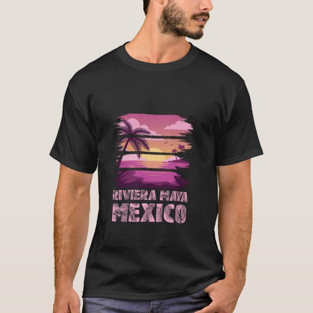 Sunset Mexico Riviera Maya Summer Vacation Beach S T-Shirt (Front)
