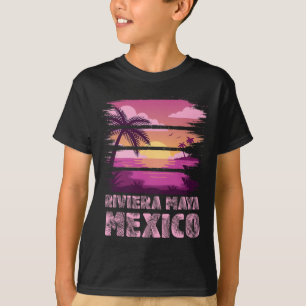 Sunset Mexico Riviera Maya Summer Vacation Beach S T-Shirt