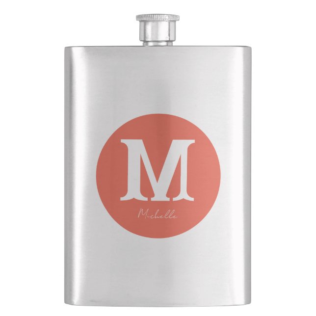 Sunset Minimal Monogram Hip Flask (Front)
