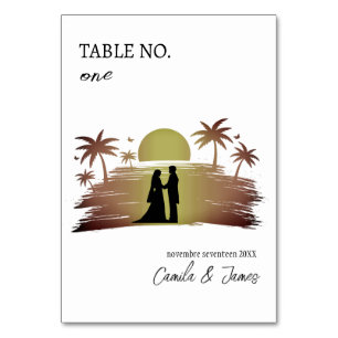 Sunset Minimal Photo   Table Number Card