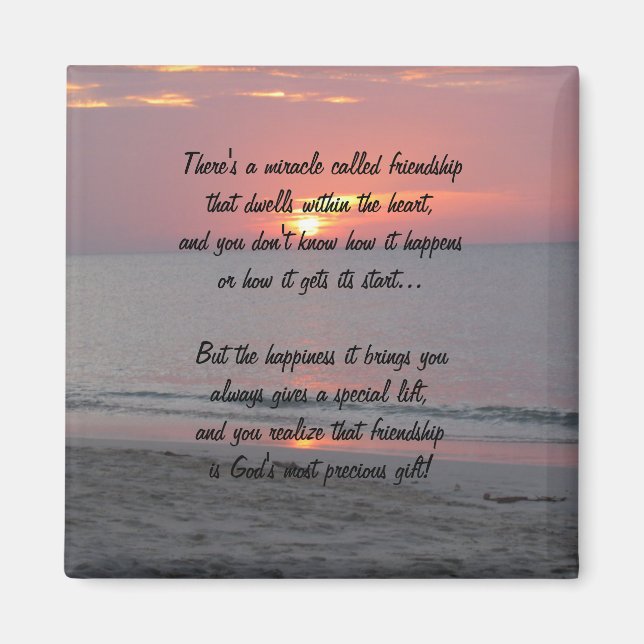 Sunset Miracle Of Friendship Poem Magnet (Front)