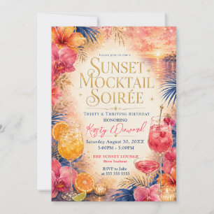Sunset Mocktail Soirée 30th Birthday Invitation