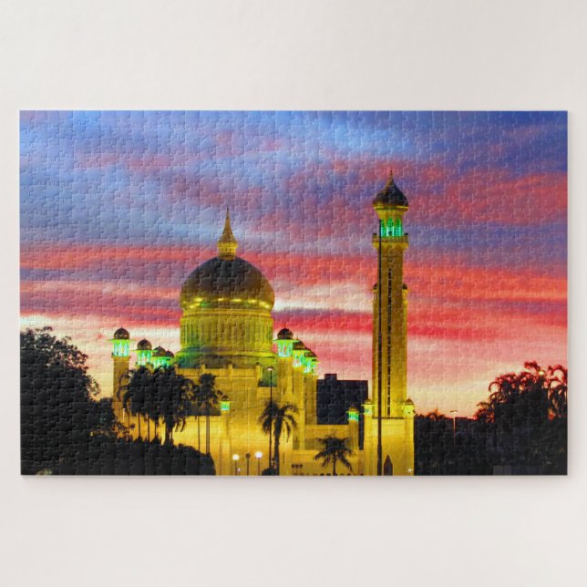 sunset mosque jigsaw puzzle (Horizontal)