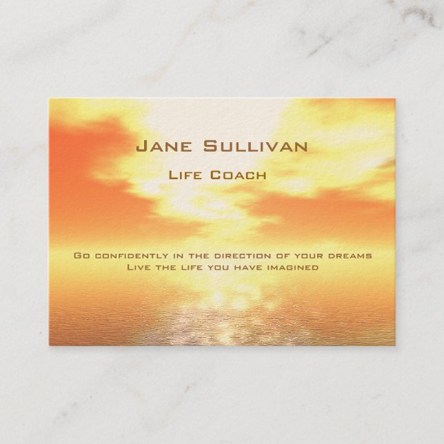 Sunset Motivation Life Coach Personal Trainer Business Card (Front)