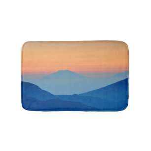 Sunset Mountain Abstract Landscape Bath Mat