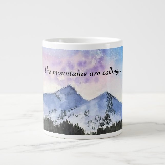 Sunset mountain art coffee mug (Front)