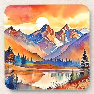 Sunset Mountain Art Design Coaster