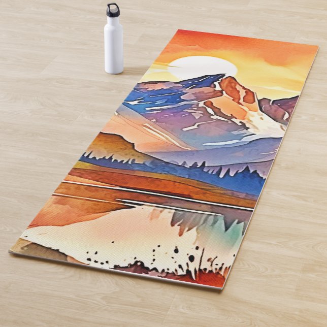 Sunset Mountain Art Design Yoga Mat (In Situ)