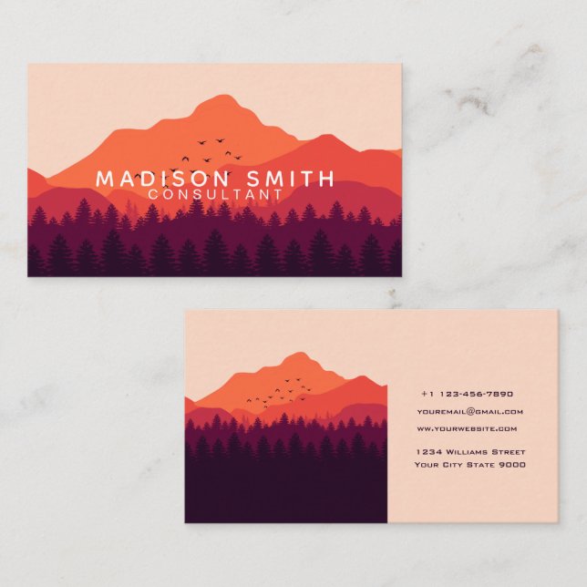 Sunset Mountain Business Card (Front/Back)