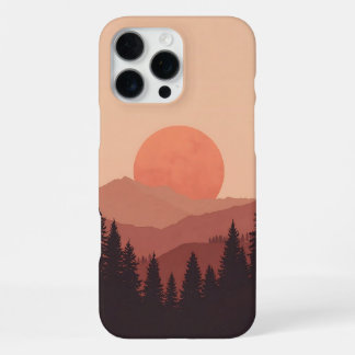 Sunset Mountain Forest Nature Illustration iPhone 16 Pro Max Case