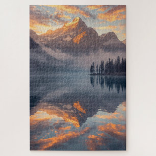 Sunset Mountain Lake Jigsaw Puzzle