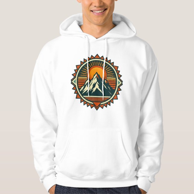 Sunset Mountain Landscape Hoodie – Nature-Inspired (Front)