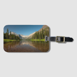 Sunset Mountain Reflection Glacier National Park Luggage Tag