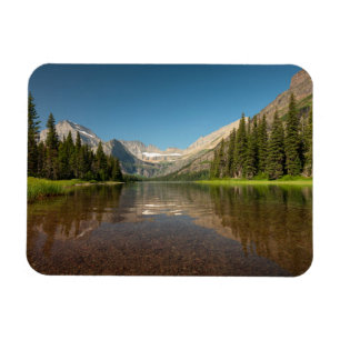 Sunset Mountain Reflection   Glacier National Park Magnet