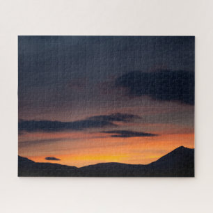 Sunset Mountain Silhouette Jigsaw Puzzle