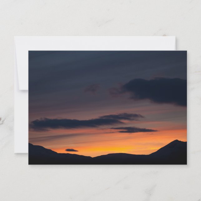 Sunset Mountain Silhouette Photo Card (Front)