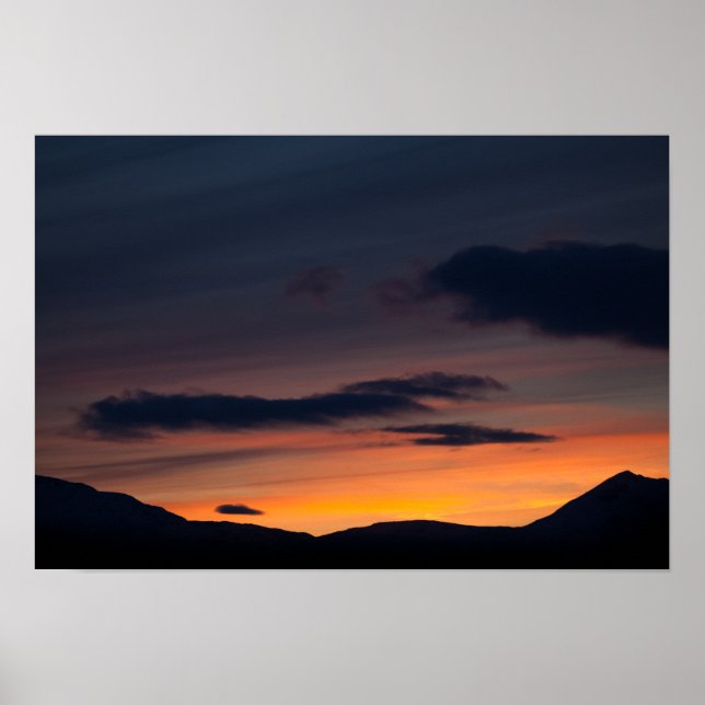 Sunset Mountain Silhouette Poster (Front)