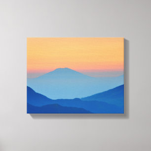 Sunset Mountains Abstract Landscape Canvas Print