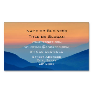 Sunset Mountains Abstract Landscape Magnetic Business Card