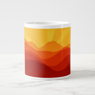 Sunset Mountains Banner Large Coffee Mug