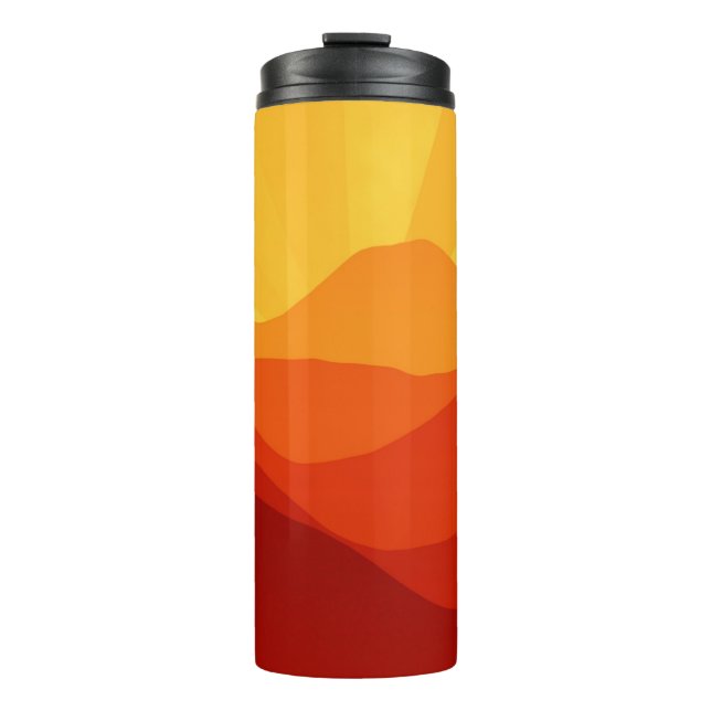 Sunset Mountains Banner Thermal Tumbler (Front)