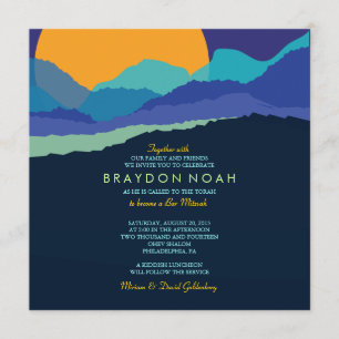 SUNSET & MOUNTAINS Bar Bat Mitzvah Invitation